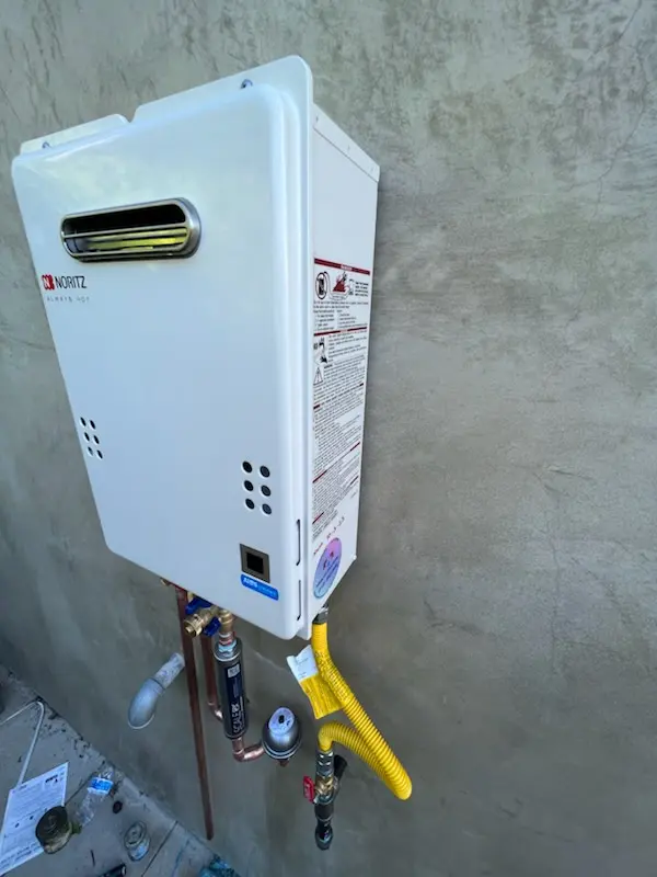 Tankless water heater installation for Shorecrest homes